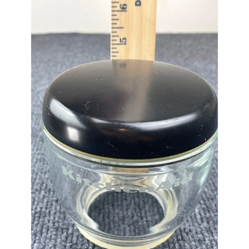 KitchenAid Burr Coffee Grinder Glass Jar Replacement with Black Lid Clear